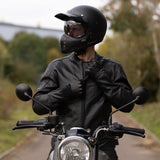 Oxford Henlow Men's Leather Motorcycle Jacket Black