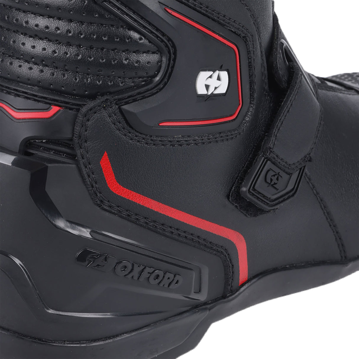 Oxford Omega Air Short Motorcycle Boots - Black/White/Red