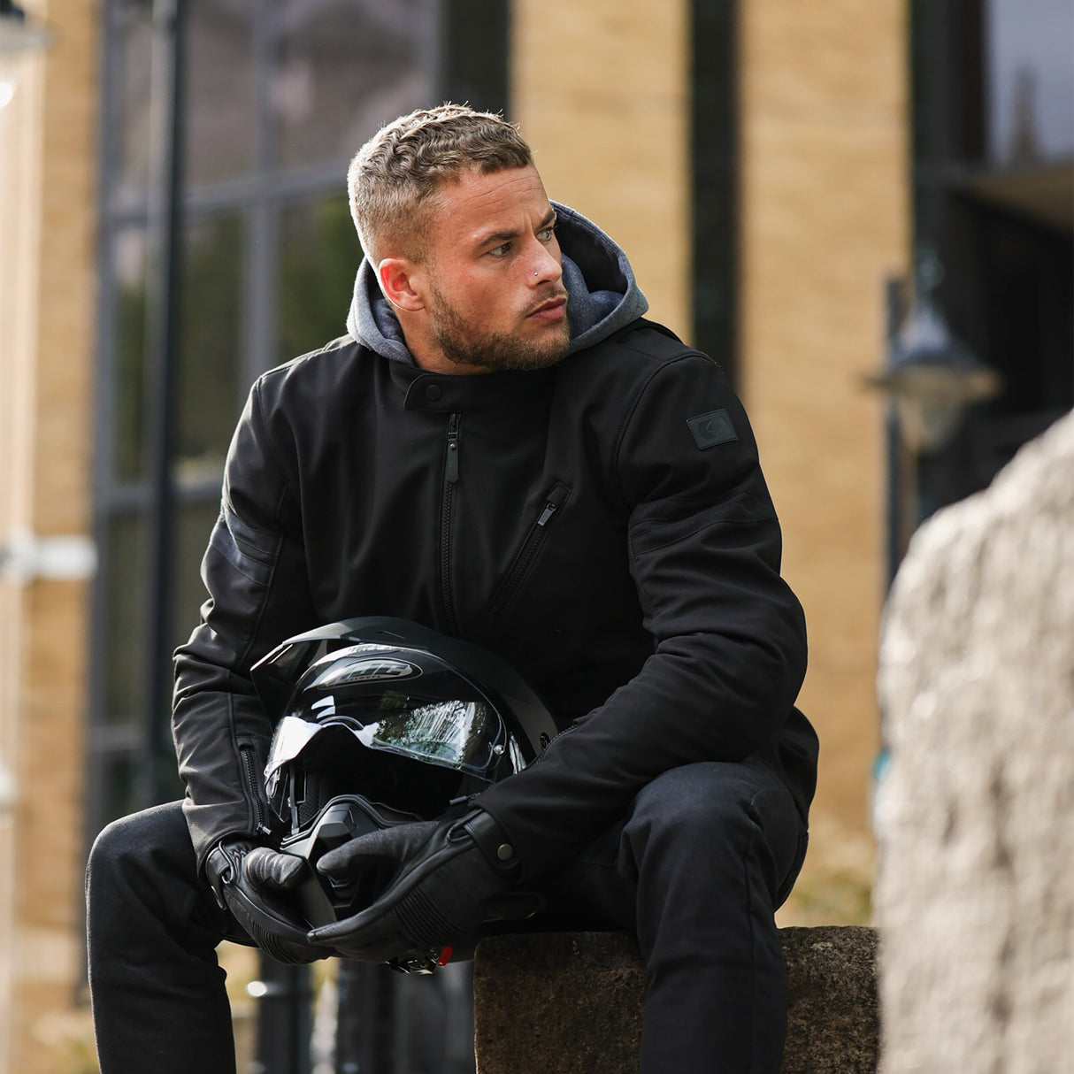 Oxford Faringdon Men's Motorcycle Jacket Stealth Black