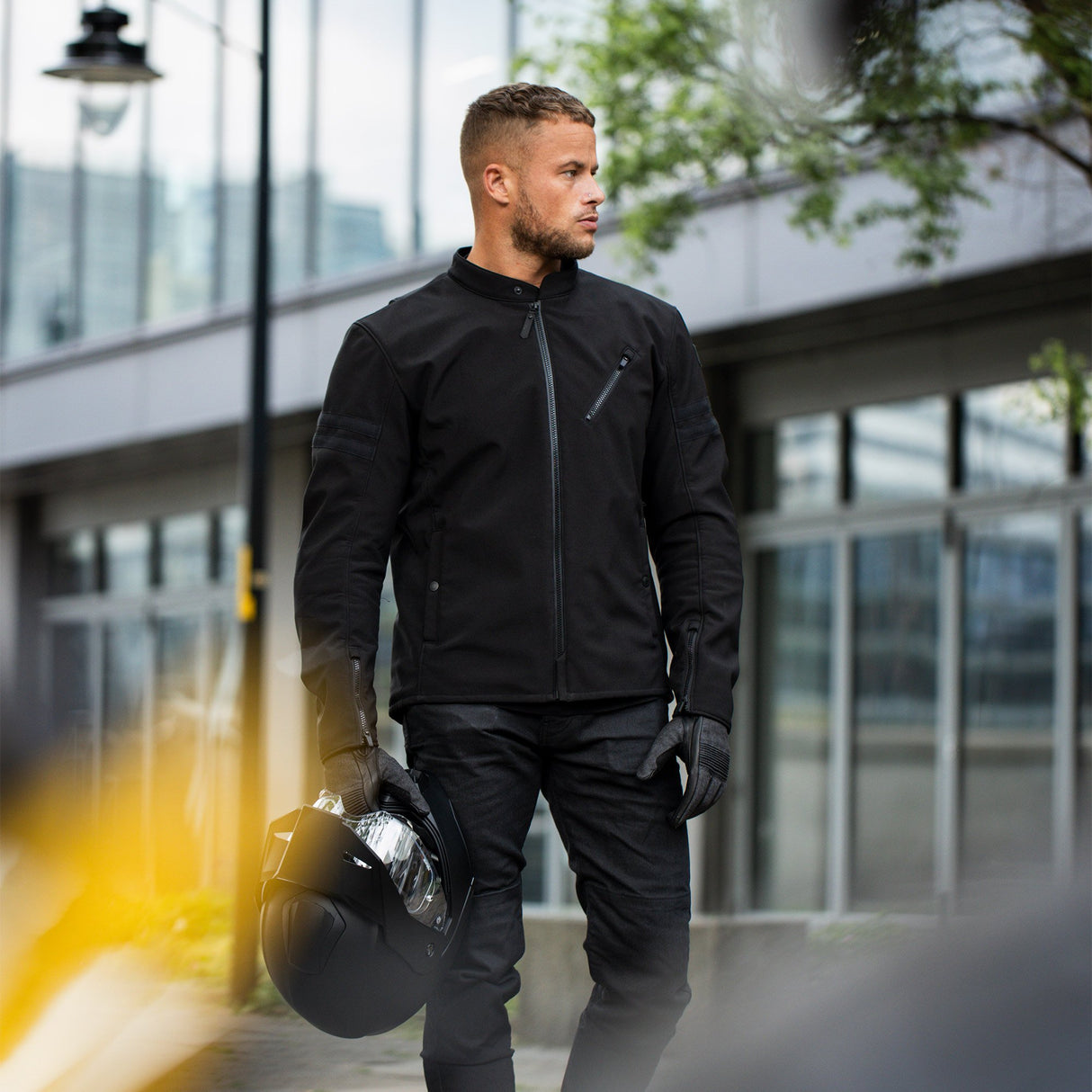 Oxford Faringdon Men's Motorcycle Jacket Stealth Black