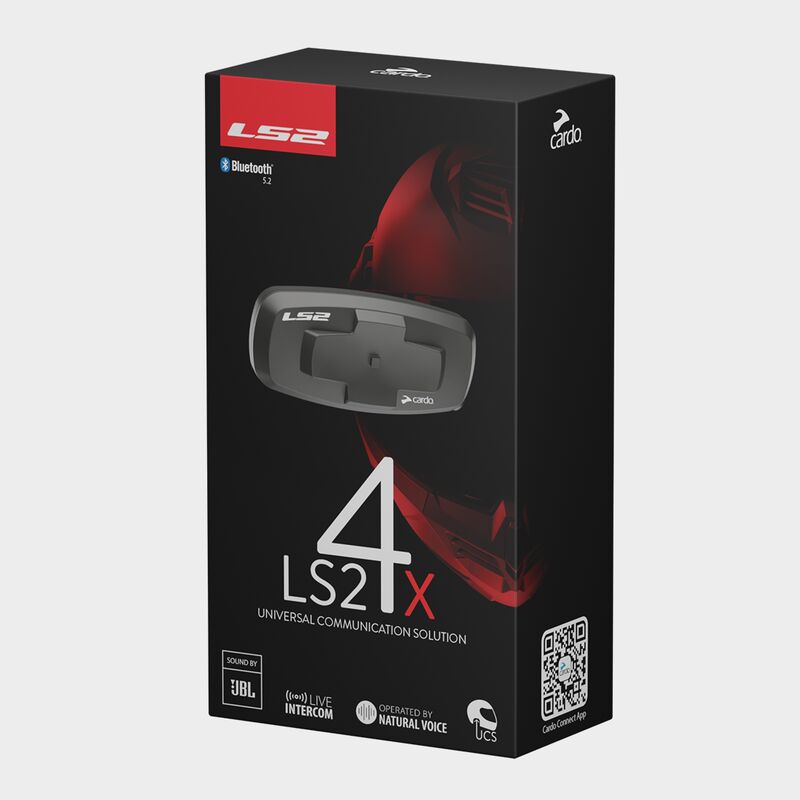 LS2 FF901 ADVANT X Solid Gloss Carbon 180° Modular Motorcycle Helmet with LS2 CARDO Intercom 4X Preinstalled