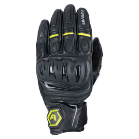 ARMR Raiden 3.0 Motorcycle Leather Gloves Black Yellow Fluorescent