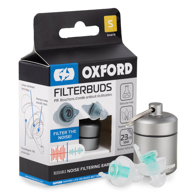 Oxford OX654 Filterbuds - Small Fit 23dB SNR Reusable Earplugs
