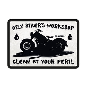 Oxford OX356 Garage Workshop Metal Sign: Oily Bikers Workshop
