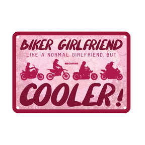Oxford OX352 Garage Workshop Metal Sign: Biker Girlfriend