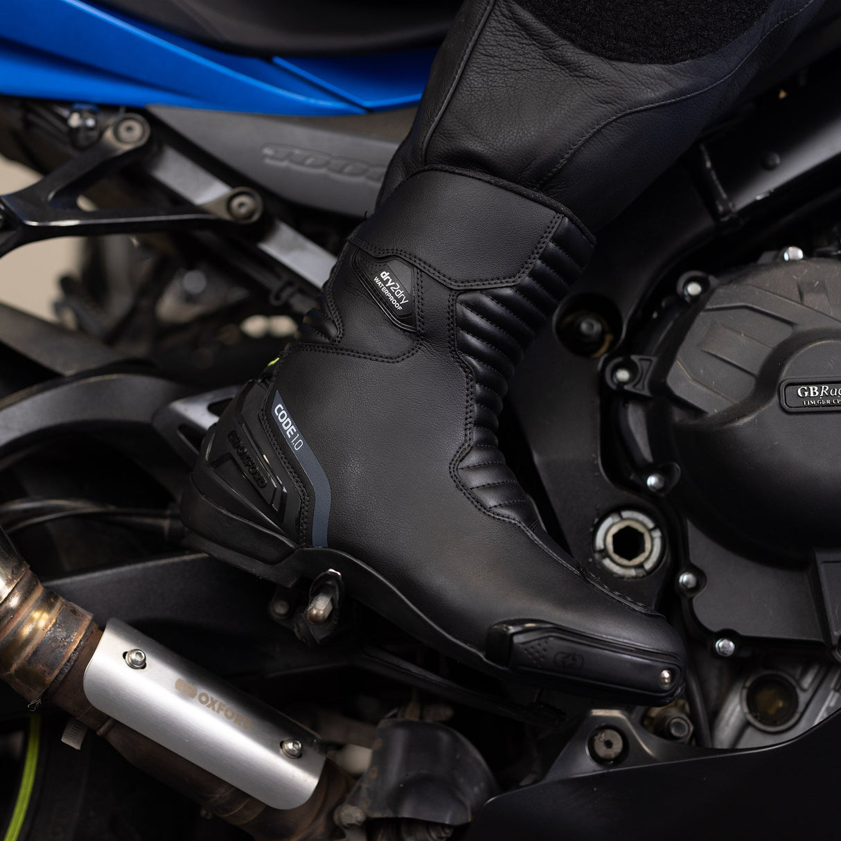 Oxford Code 1.0 Mid Motorcycle Boots - Stealth Black