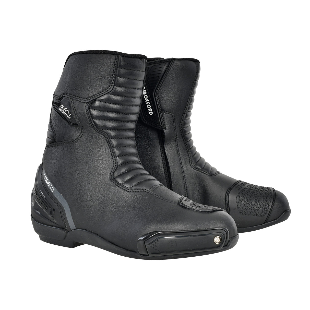 Oxford Code 1.0 Mid Motorcycle Boots - Stealth Black