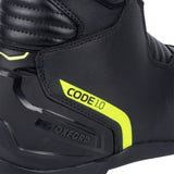 Oxford Code 1.0 Mid Motorcycle Boots - Black/Fluo Yellow