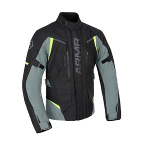 ARMR Kiso 4.0 Waterproof Motorcycle Jacket Black Green Fluo Yellow