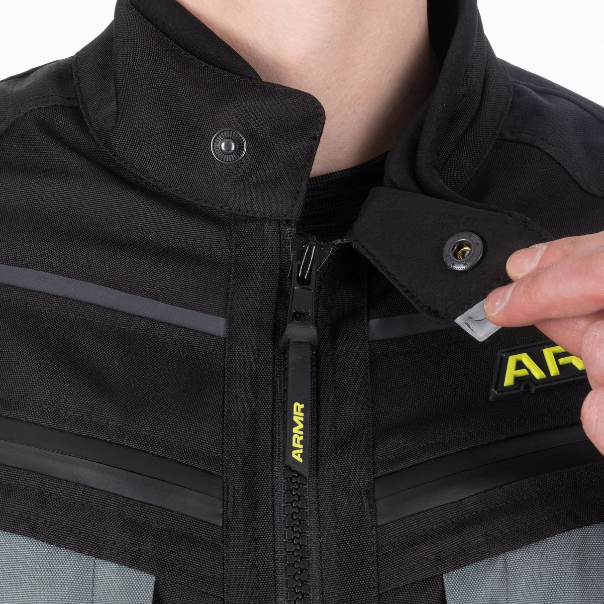 ARMR Kumaji 3.0 Men's Motorcycle Jacket Black Green Fluo Yellow