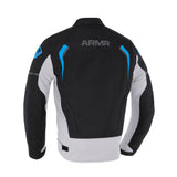 ARMR Eyoshi 3.0 Men's Waterproof Motorcycle Jacket Black Light Grey Blue