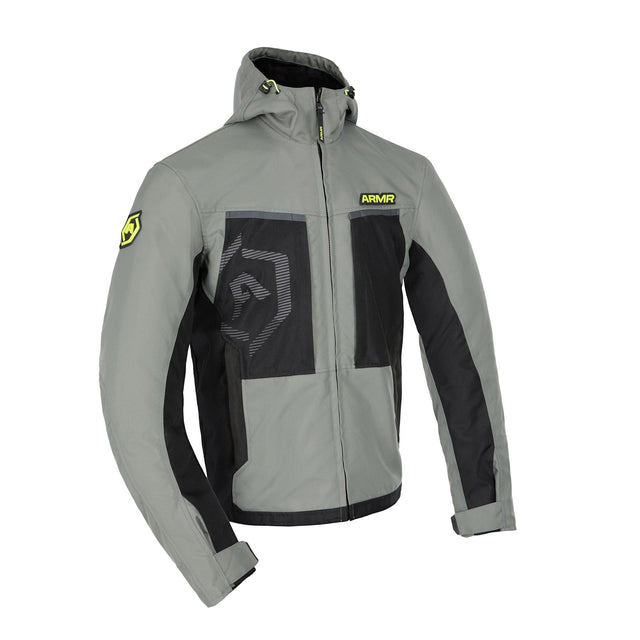 ARMR Suko 1.0 Waterproof Motorcycle Jacket Green Fluo Yellow