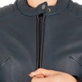 Oxford Radley Ladies Leather Motorcycle Jacket Teal