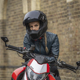 Oxford Radley Ladies Leather Motorcycle Jacket Teal