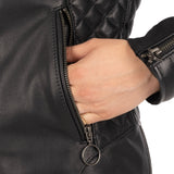 Oxford Radley Ladies Leather Motorcycle Jacket Black
