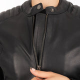 Oxford Radley Ladies Leather Motorcycle Jacket Black