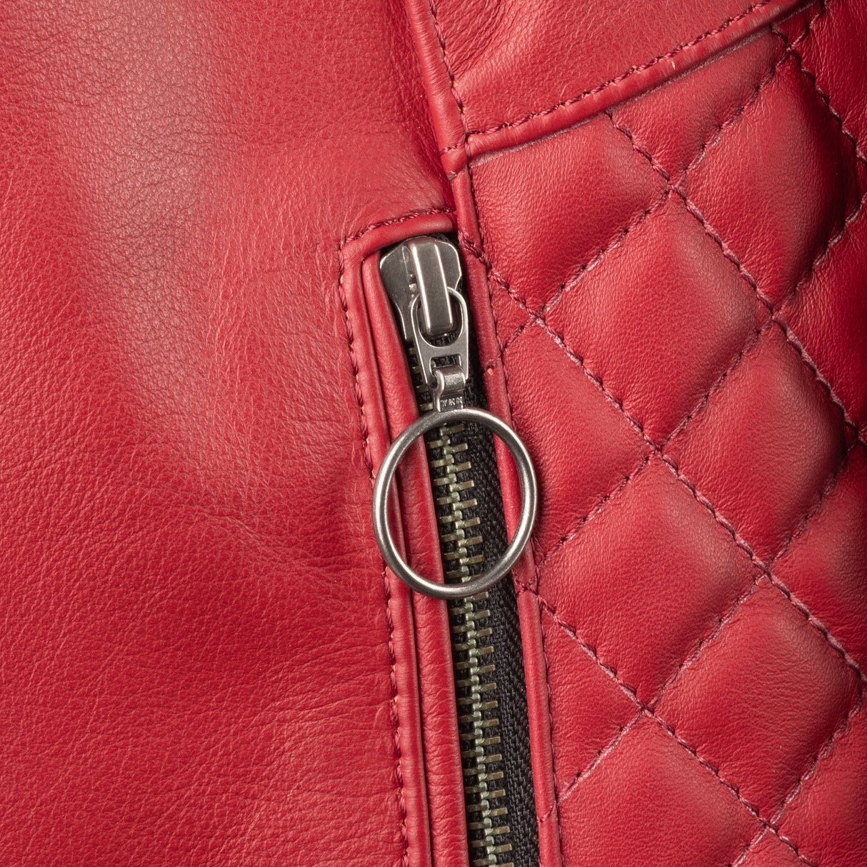 Oxford Radley Ladies Leather Motorcycle Jacket Red