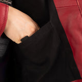 Oxford Radley Ladies Leather Motorcycle Jacket Red