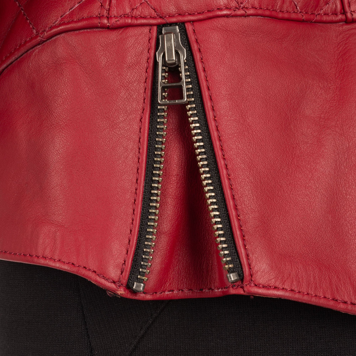Oxford Radley Ladies Leather Motorcycle Jacket Red