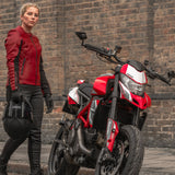 Oxford Radley Ladies Leather Motorcycle Jacket Red