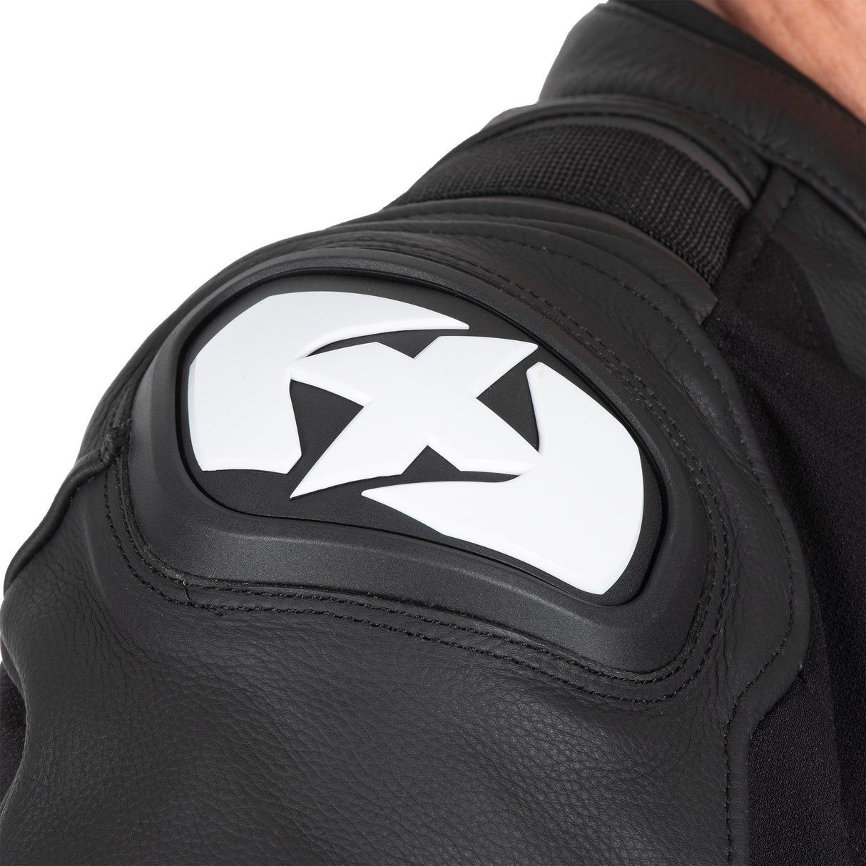 Oxford Cypher 1.0 Leather Black/White/Red Motorcycle Jacket