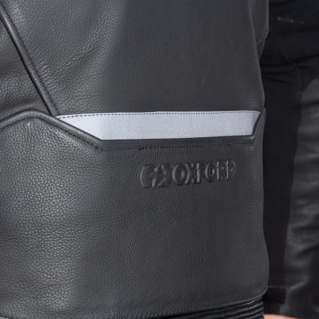 Oxford Cypher 1.0 Leather Black/White/Red Motorcycle Jacket