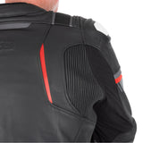 Oxford Cypher 1.0 Leather Black/White/Red Motorcycle Jacket
