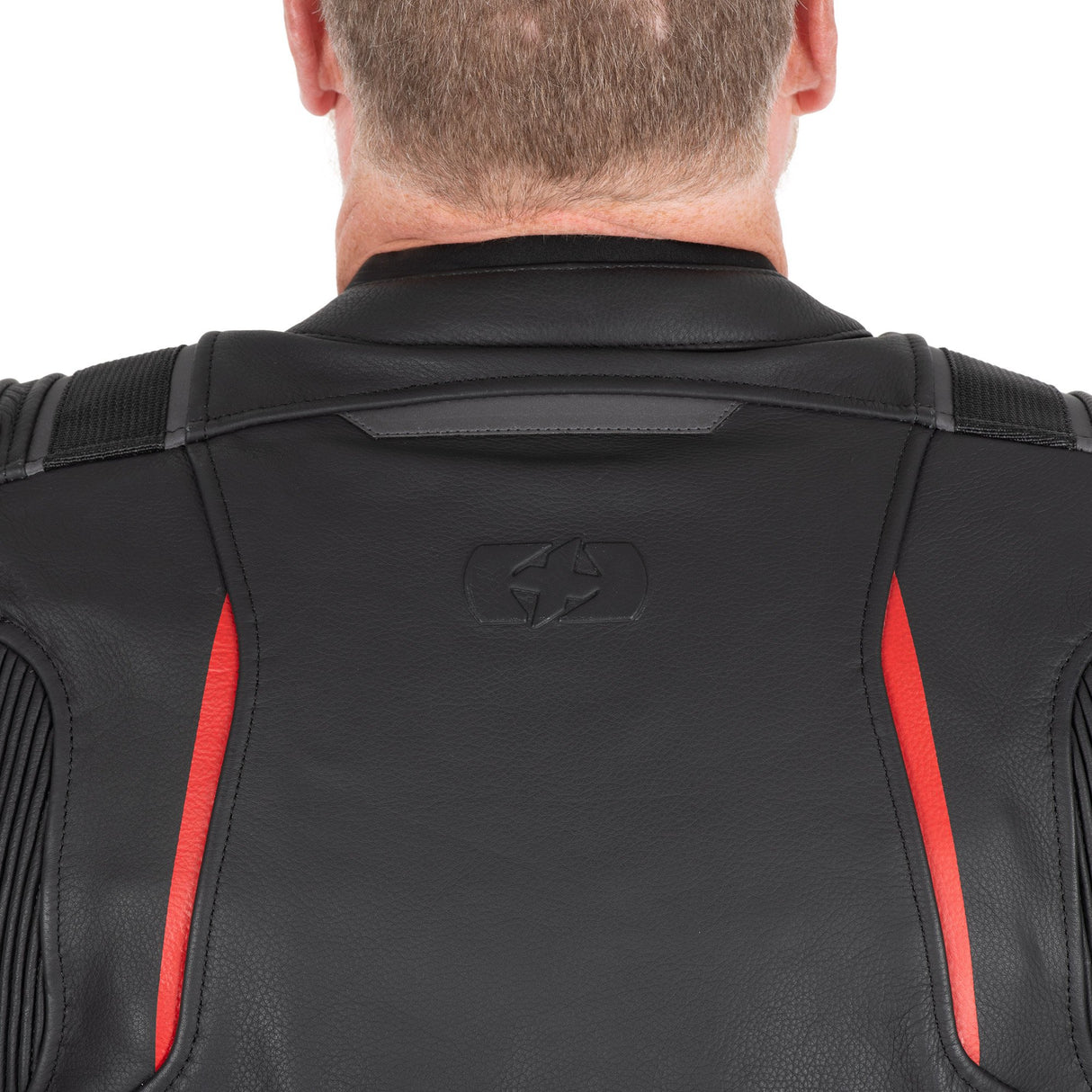 Oxford Cypher 1.0 Leather Black/White/Red Motorcycle Jacket