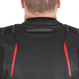 Oxford Cypher 1.0 Leather Black/White/Red Motorcycle Jacket
