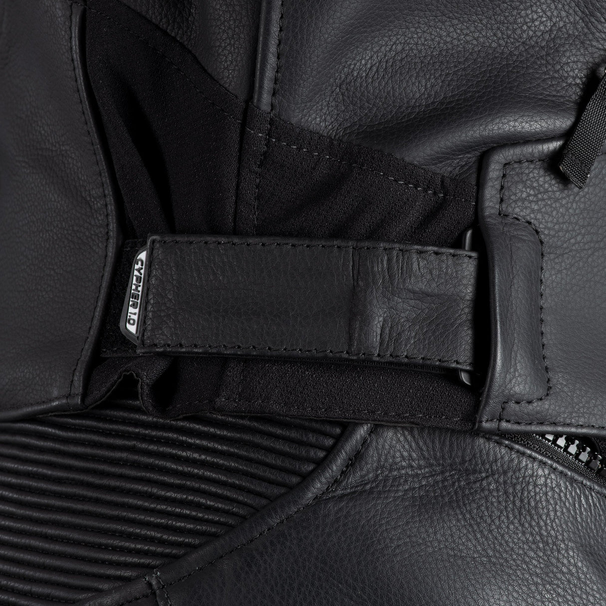 Oxford Cypher 1.0 Leather Black/White/Red Motorcycle Jacket
