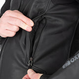 Oxford Cypher 1.0 Leather Black/White/Red Motorcycle Jacket