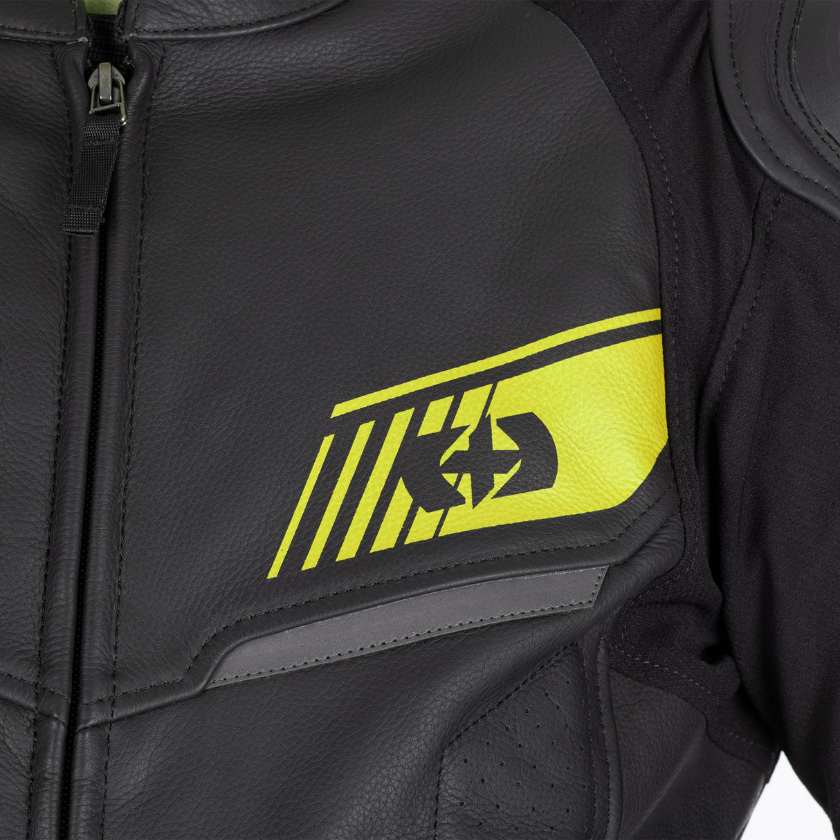 Oxford Cypher 1.0 Men's Leather Black/Fluo Yellow Motorcycle Jacket