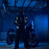 ARMR Kiso 4.0 Men's Waterproof Motorcycle Jacket Black Light Grey Blue