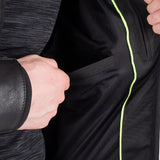 ARMR Raiden 3.0 Men's Leather Motorcycle Jacket Black Yellow Fluo