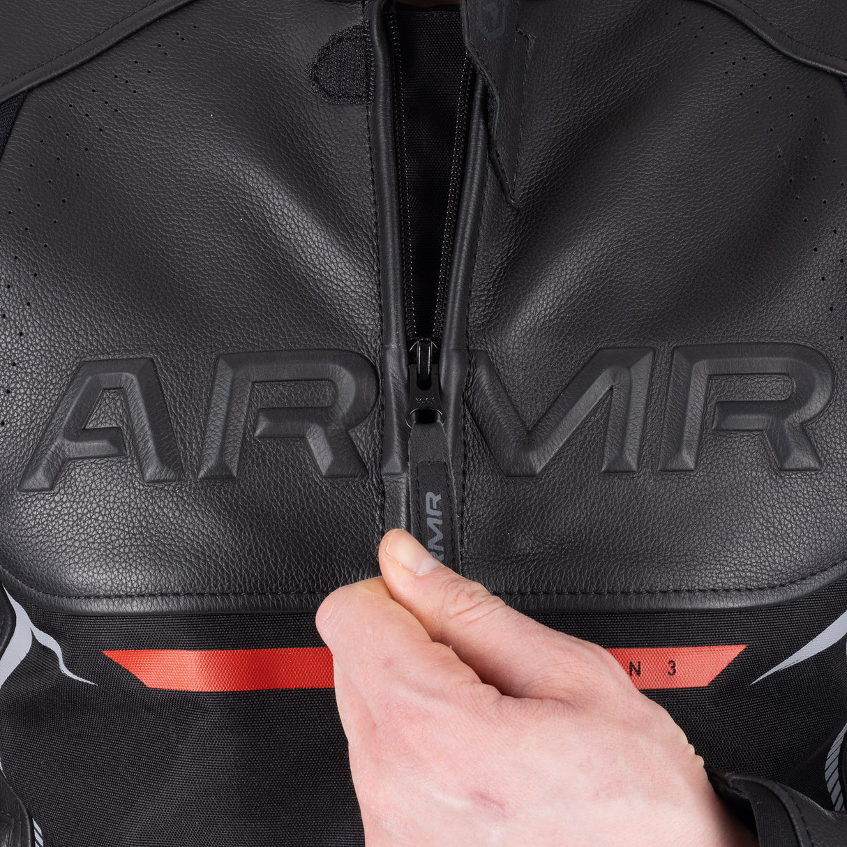 ARMR Raiden 3.0 Men's Motorcycle Leather Jacket Black Red