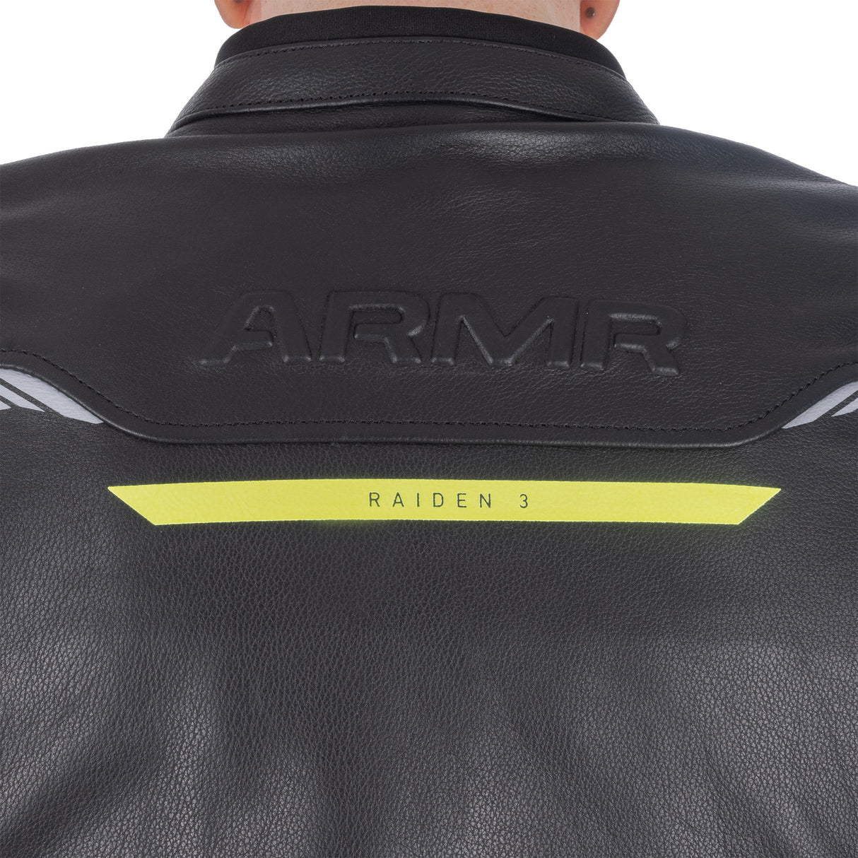 ARMR Raiden 3.0 Men's Leather Motorcycle Jacket Black Yellow Fluo