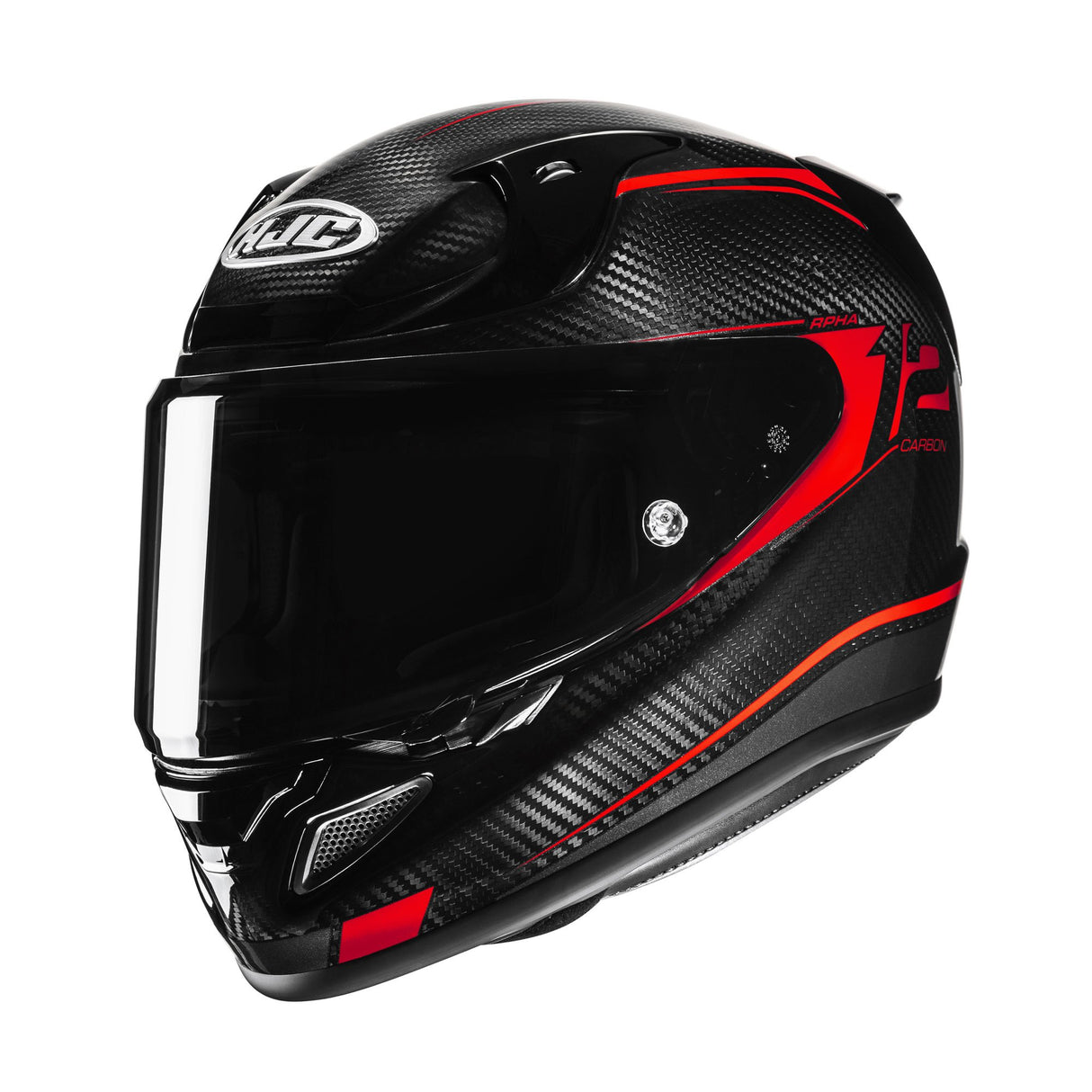 HJC RPHA 12 Carbon Keres MC1 Red Motorcycle Helmet Carbon Fibre