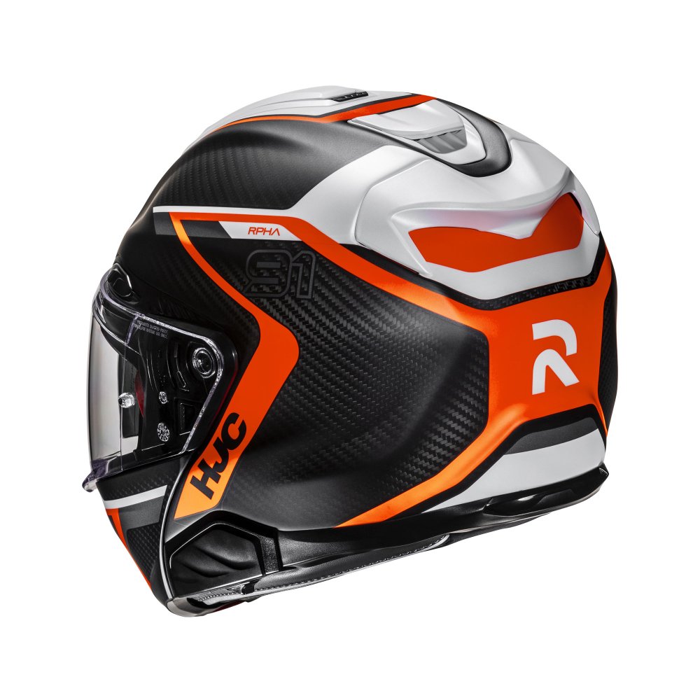 HJC RPHA 91 Carbon Lagos MC6HSF Orange Modular Motorcycle Helmet