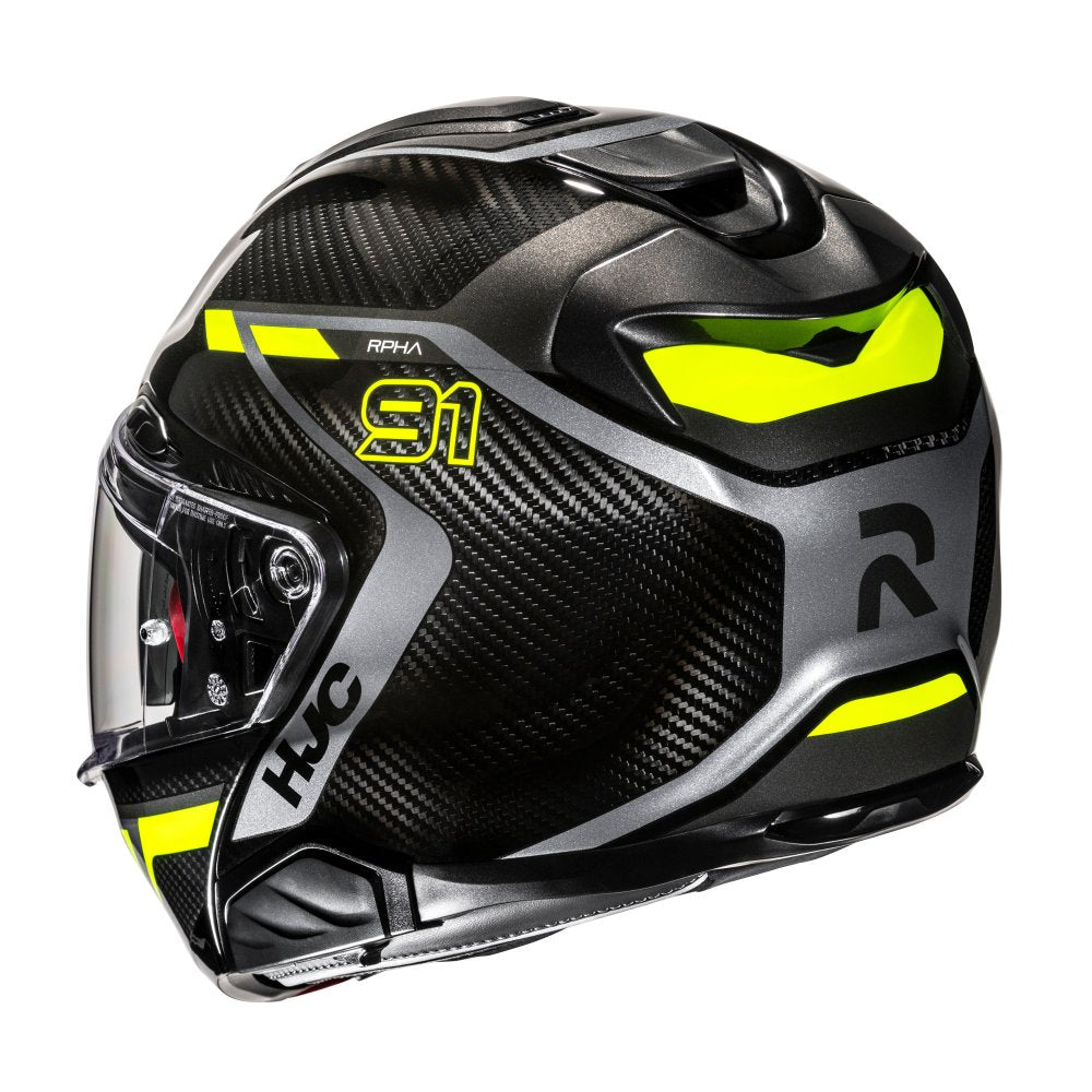 HJC RPHA 91 Carbon Lagos MC3H Yellow Modular Motorcycle Helmet