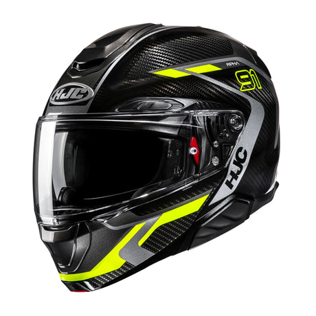 HJC RPHA 91 Carbon Lagos MC3H Yellow Modular Motorcycle Helmet Fluo