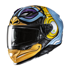 HJC F71 Monkey DJ MC23 Motorcycle Helmet Chimp Gorilla Face Blue Yellow