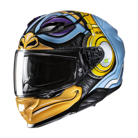 HJC F71 Monkey DJ MC23 Motorcycle Helmet Chimp Gorilla Face Blue Yellow