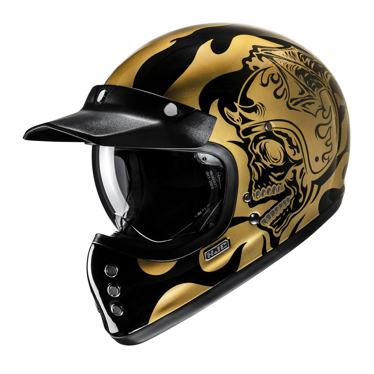 HJC V60 Flame MC9 Gold Motorcycle Helmet
