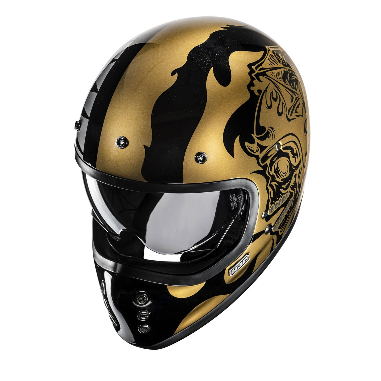 HJC V60 Flame MC9 Gold Motorcycle Helmet