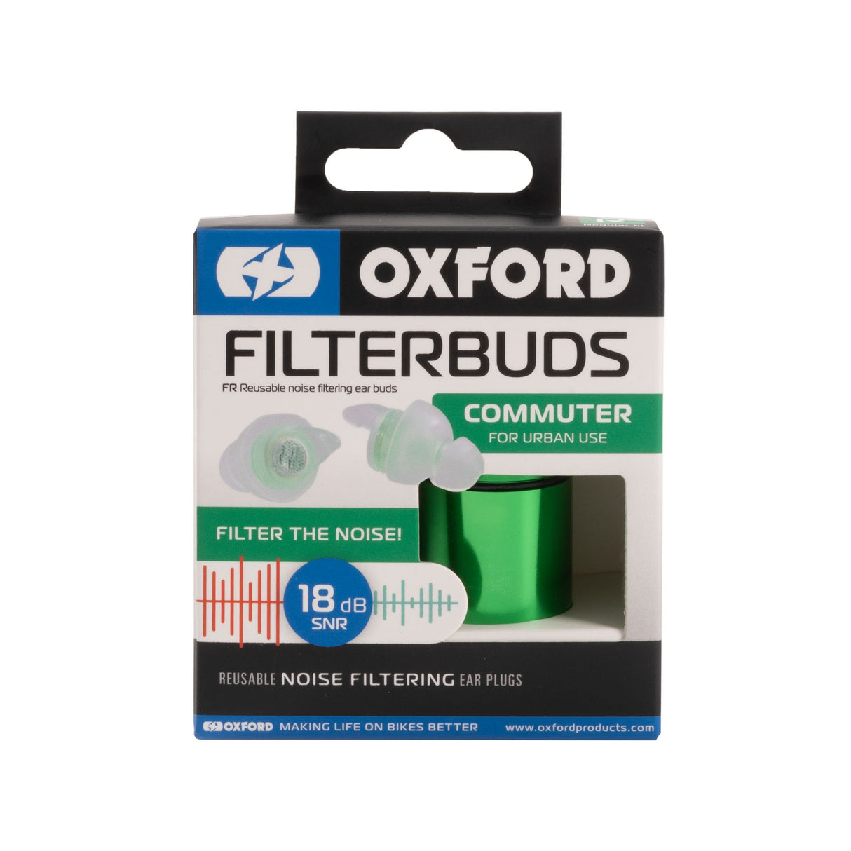 Oxford OX953 FilterBuds Commuter 18dB SNR Reusable Earplugs