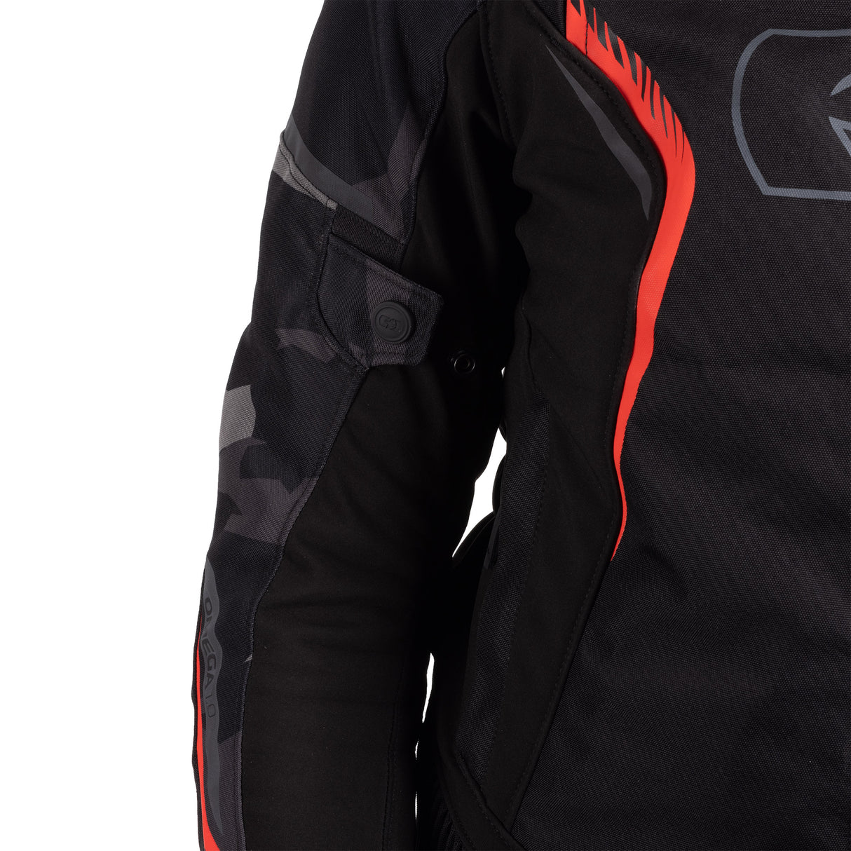 Oxford Omega 1.0 D2D Ladies Motorcycle Jacket Black Camo Red