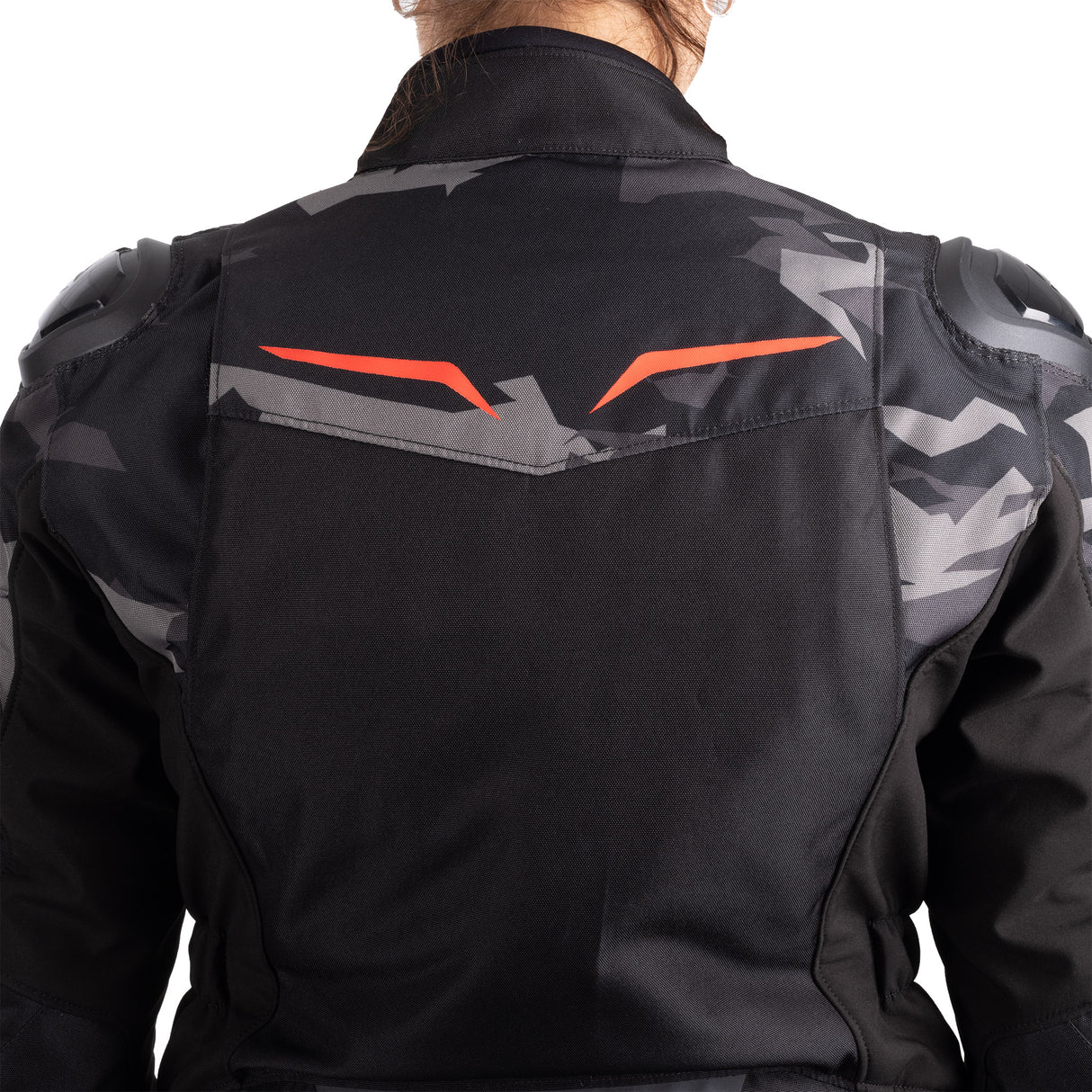 Oxford Omega 1.0 D2D Ladies Motorcycle Jacket Black Camo Red