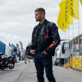 Oxford Omega 1.0 D2D Men's Motorcycle Jacket Black Camo Red
