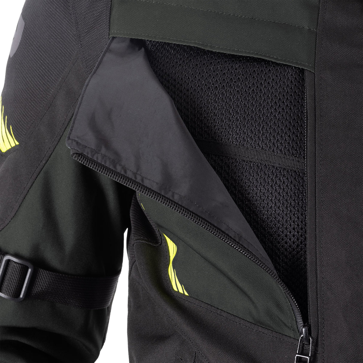 Oxford Toronto 1.0 D2D Men's Motorcycle Jacket Black Green Fluo