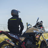 Oxford Toronto 1.0 D2D Men's Motorcycle Jacket Black Green Fluo